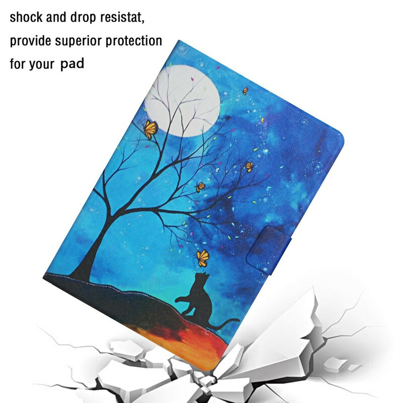Samsung Galaxy Tab S6 Lite Hülle Baum mit Mond und Sonne