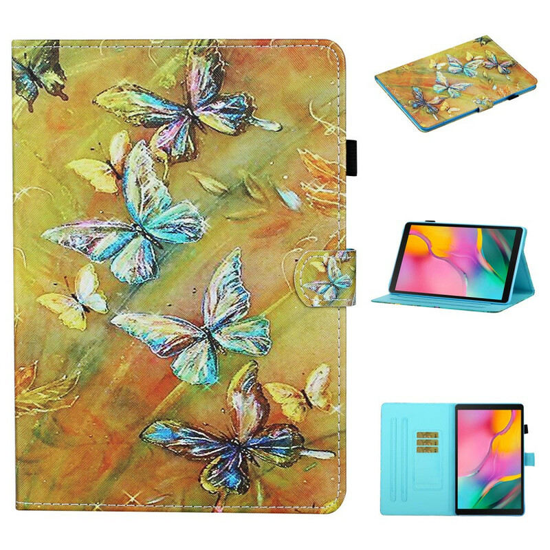 Hülle Samsung Galaxy Tab S6 Lite Gemalte Schmetterlinge