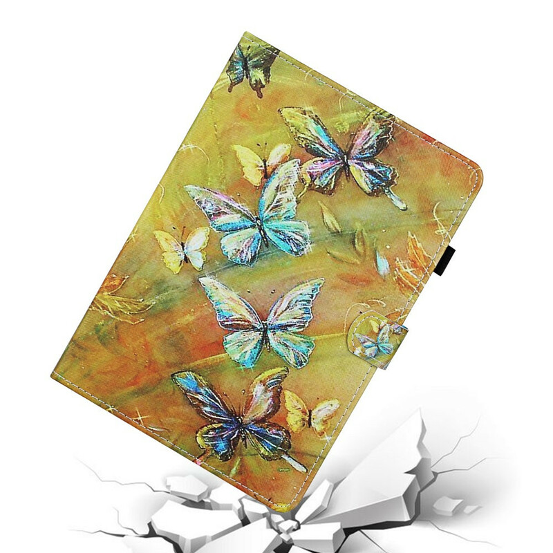 Hülle Samsung Galaxy Tab S6 Lite Gemalte Schmetterlinge