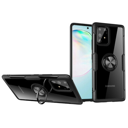 Samsung Galaxy S10 Lite Cover Kohlefaser Metallic Ring