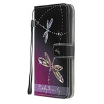 Samsung Galaxy S10 Lite Tasche Libellen mit Riemen