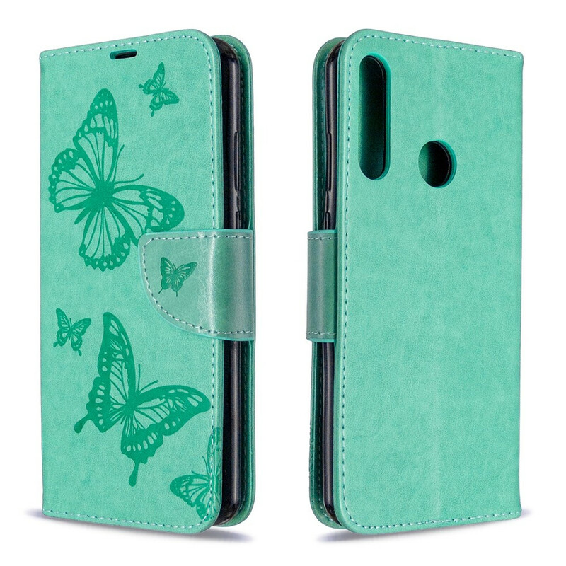 Huawei Y6p Schmetterlinge und Oblique Klappe Tasche