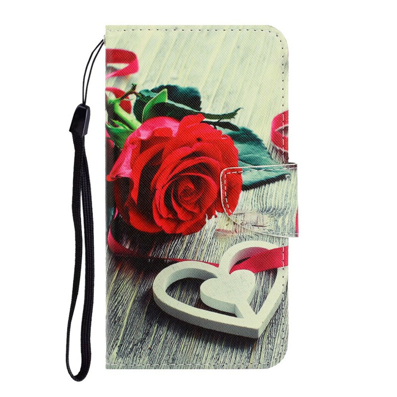 Huawei Y5p Romantische Rosa Tasche mit Riemen