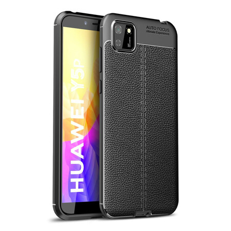Huawei Y5p Cover Lederoptik Litschi Double Line