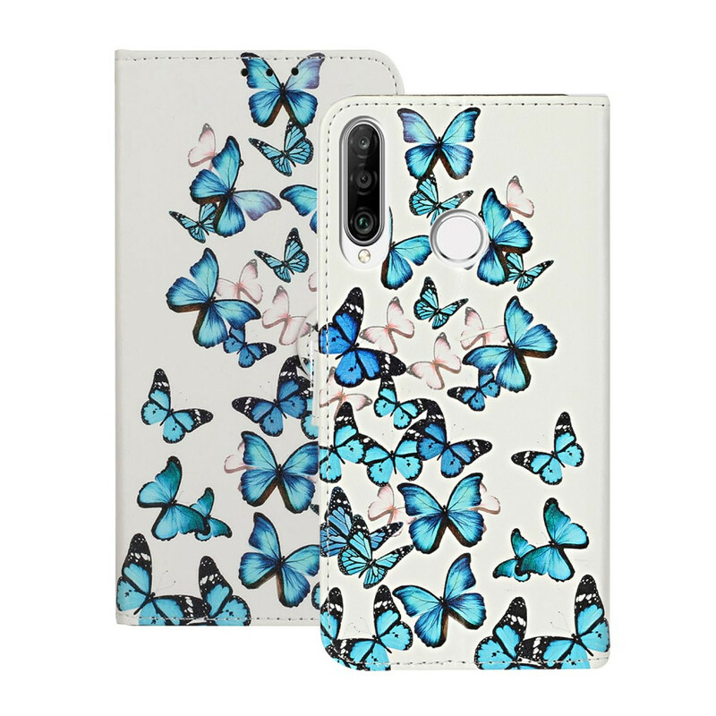 Flip Cover Huawei Y6p Myriade von Schmetterlingen