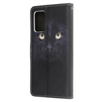 Samsung Galaxy Note 20 Katzenaugen Tasche Schwarz mit Lanyard