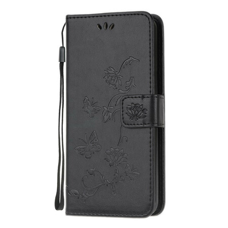Hülle Google Pixel 4a Schmetterlinge und Blumen