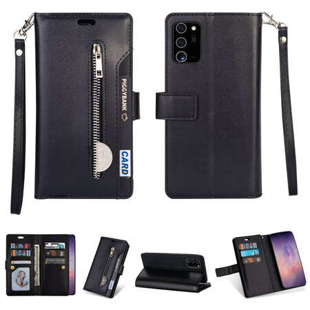 Hülle Samsung Galaxy Note 20 Ultra Geldbörse mit Umhängeband
