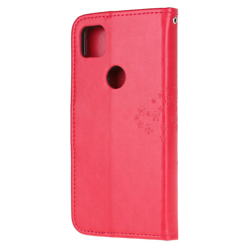 Hülle Google Pixel 4a Baum und Eulen mit Riemen