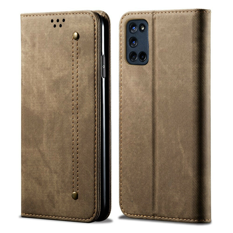 Flip Cover Oppo A72 Kunstleder Texture Jeans