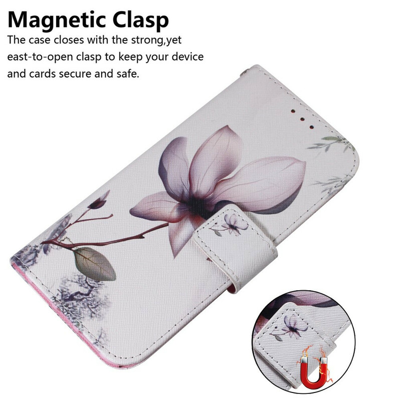 Xiaomi Redmi Note 9 Tasche Blume Altrosa