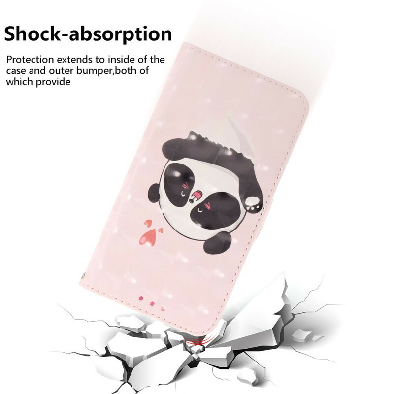Xiaomi Redmi Note 9 Panda Love Tasche mit Riemen