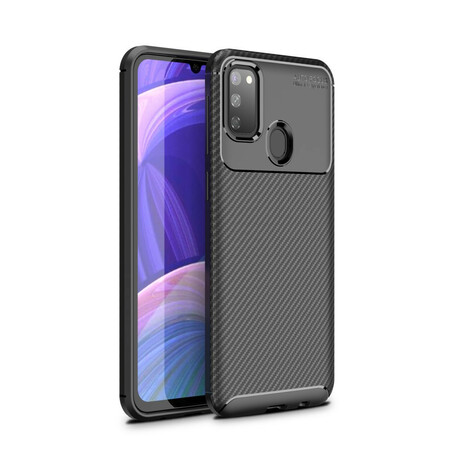 Samsung Galaxy M21 Flexible Kohlefaser Texture Hülle