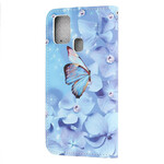Samsung Galaxy M21 Schmetterlinge Diamond RiemenTasche