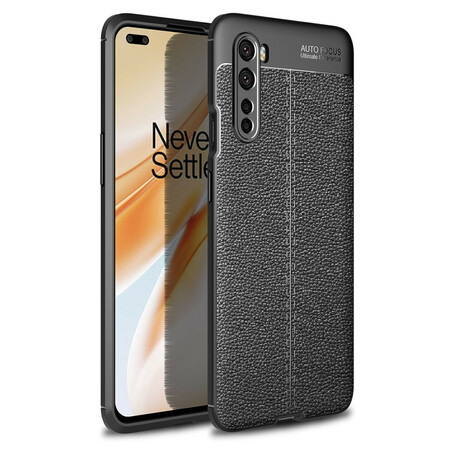 OnePlus Nord Cover Litschi-Leder-Effekt Double Line