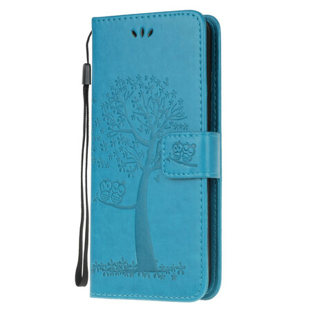 Honor 9X Lite Tasche Baum und Eulen mit Riemen