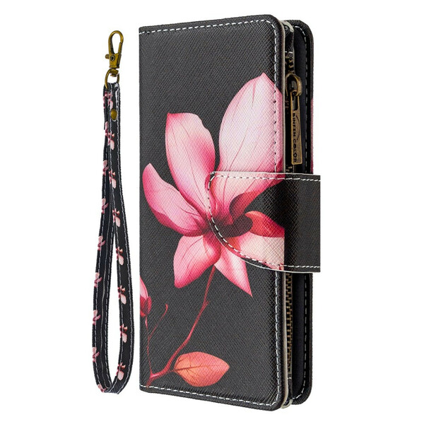 Xaiomi Redmi 9 Tasche mit Reißverschluss Blume