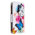 Xiaomi redmi 9 Tasche mit Reißverschluss Schmetterlinge