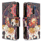 Xiaomi Redmi 9 Tasche mit Reißverschluss Elefant