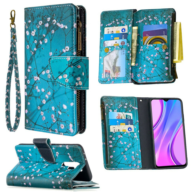 Xiaomi Redmi 9 Tasche mit Reißverschluss Baum