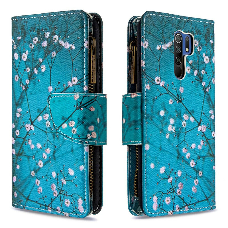 Xiaomi Redmi 9 Tasche mit Reißverschluss Baum
