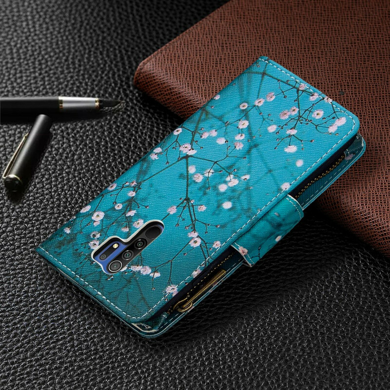 Xiaomi Redmi 9 Tasche mit Reißverschluss Baum