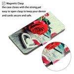 Xiaomi Redmi 9 Romantische Rose Tasche mit Riemen