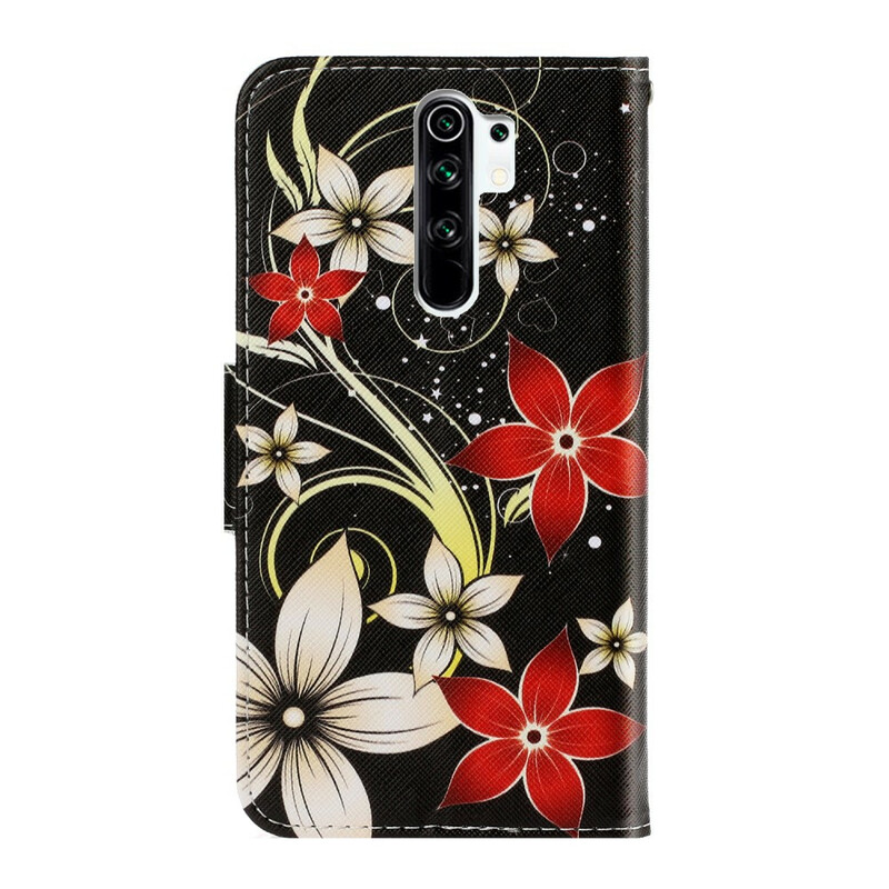 Xiaomi Redmi 9 Hülle Bunte Blumen mit Riemen