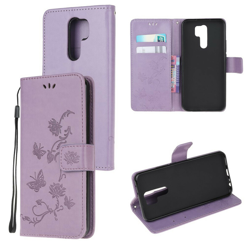 Xiaomi Redmi 9 Tasche Schmetterlinge und Blumen aus Asien
