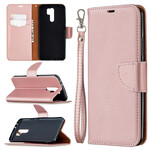 Xiaomi Redmi 9 Litschi Tasche Oblique Klappe