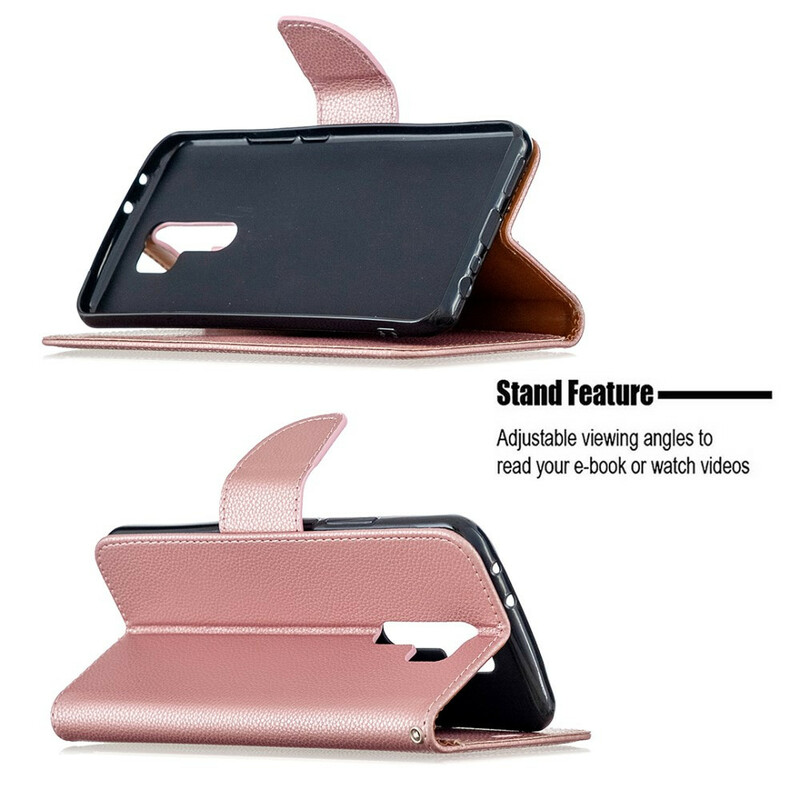 Xiaomi Redmi 9 Litschi Tasche Oblique Klappe