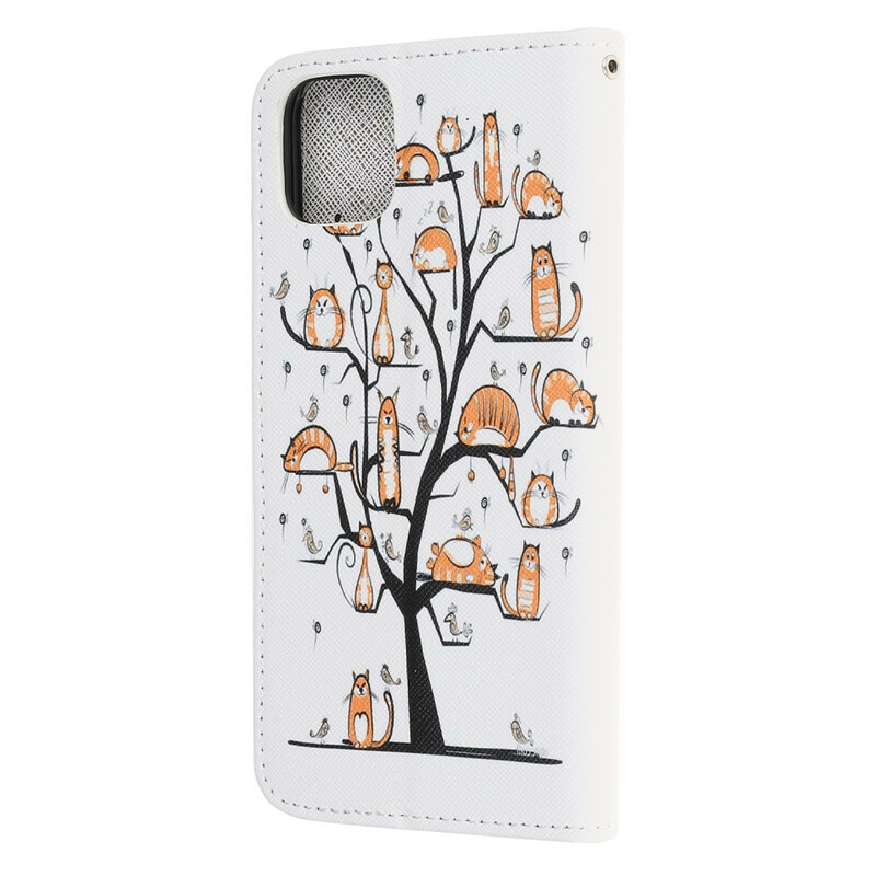iPhone 12 Hülle Funky Cats mit Riemen