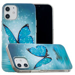 iPhone 12 Schmetterling Cover Blau Fluoreszierend