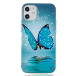 iPhone 12 Schmetterling Cover Blau Fluoreszierend