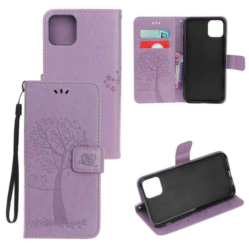 iPhone 12 Hülle Baum und Eulen mit Riemen iPhone 12 Hülle Baum und Eulen mit Riemen
