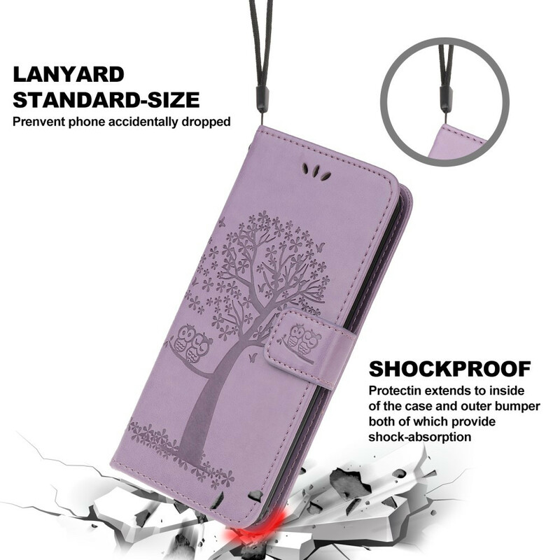 iPhone 12 Hülle Baum und Eulen mit Riemen iPhone 12 Hülle Baum und Eulen mit Riemen