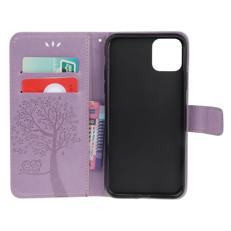 iPhone 12 Hülle Baum und Eulen mit Riemen iPhone 12 Hülle Baum und Eulen mit Riemen