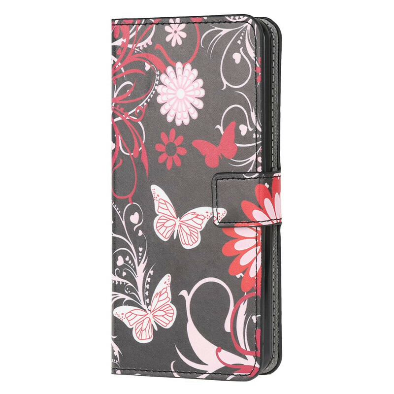 Xiaomi Redmi 9A Hülle Schmetterlinge und Blumen