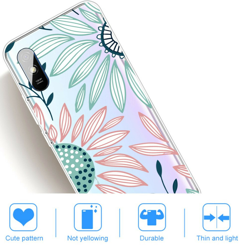 Xiaomi Redmi 9A Transparent Cover Eine Blume