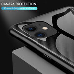 iPhone 12 Pro Max Cover Gehärtetes Glas Klassische Kohlefaser