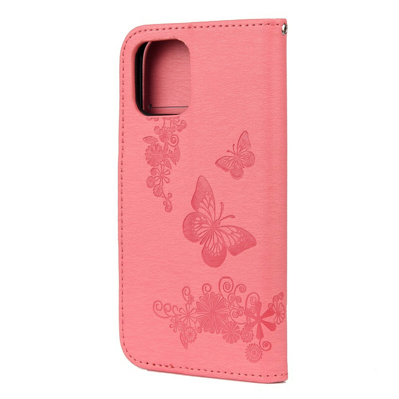 iPhone 12 Pro Max Hülle Splendid Schmetterlinge mit Riemen