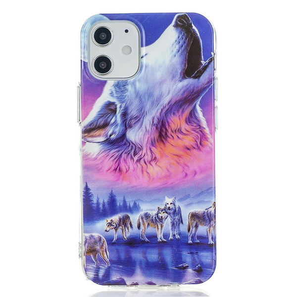 iPhone Cover 12 / 12 Pro Serie Wolf Fluoreszierend