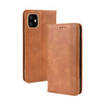 Flip Cover iPhone 12 Max / 12 Pro Vintage-Leder-Effekt Stilisiert