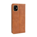 Flip Cover iPhone 12 Max / 12 Pro Vintage-Leder-Effekt Stilisiert