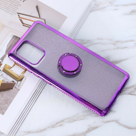 Samsung Galaxy S10 Lite Cover Glitter & Diamonds Ring-Ständer