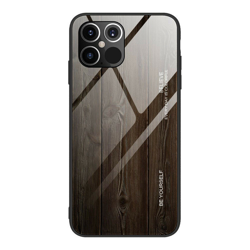 iPhone Cover 12 Max / 12 Pro Panzerglas Holzdesign