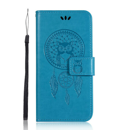 Honor 9A Tasche mit Lederoptik Traumfänger Eule