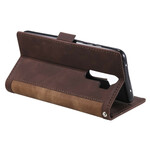 Hülle Xaiomi Redmi 9 Kunstleder Zweifarbig Verstärkte Konturen