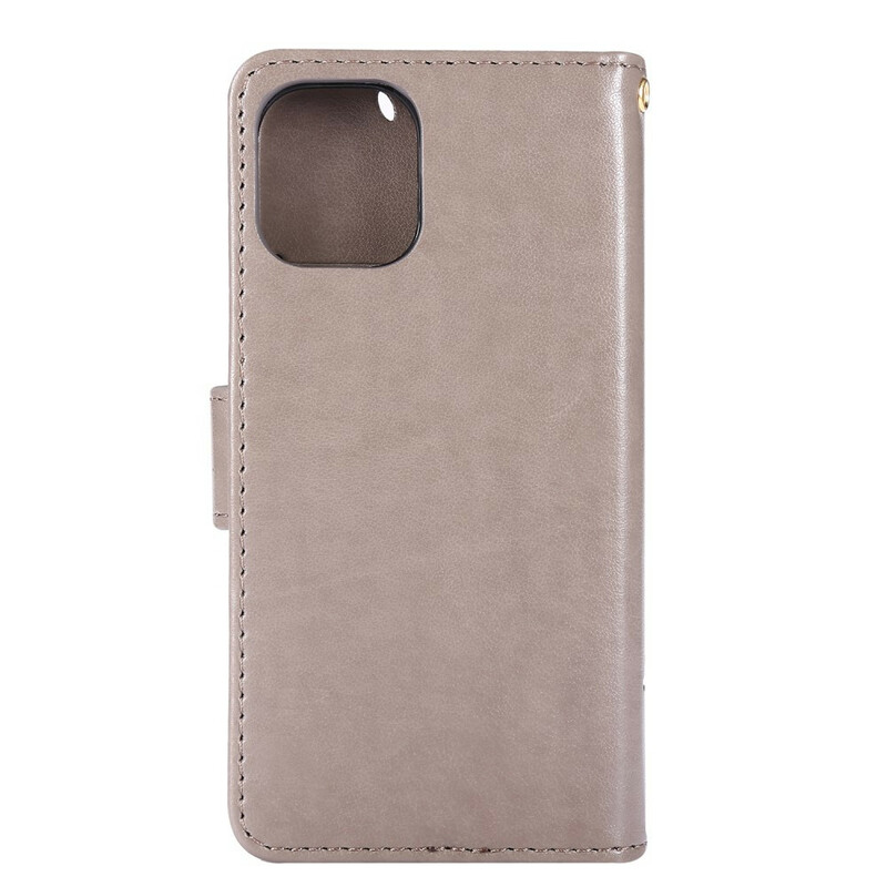 iPhone 12 Hülle Schmetterlinge und Blumen Lanyard