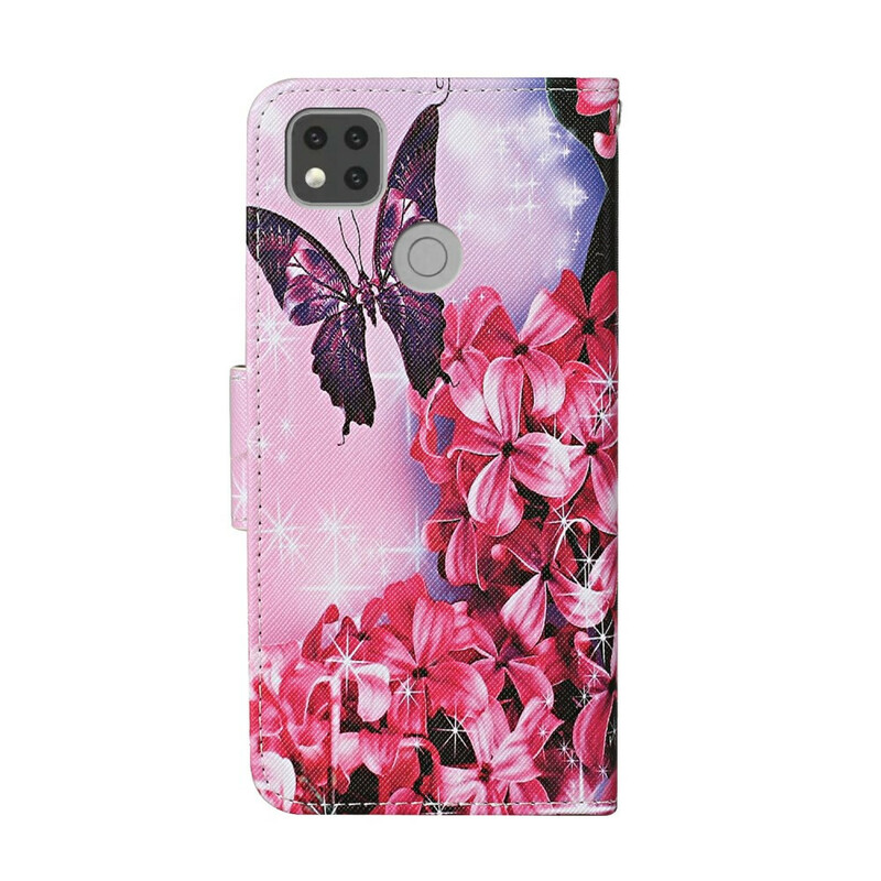 Xiaomi Redmi 9C Hülle Schmetterlinge im Zaubergarten